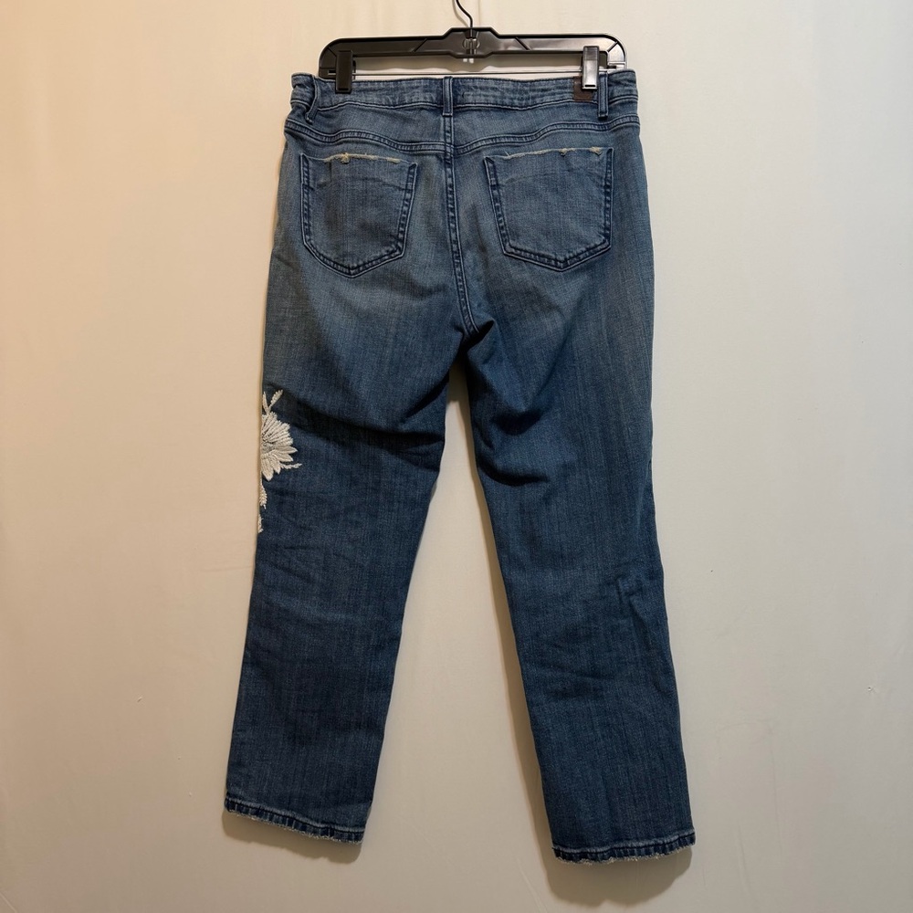 Simply Vera Vera Wang Blue Floral Ankle Jeans - Picture 2 of 12